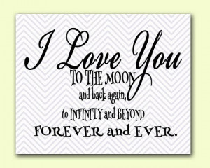 Love You to the Moon and Back - Chevron Nursery Room Baby Love Quote ...