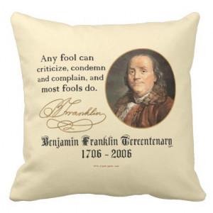 Ben Franklin - Fools Throw Pillow from Zazzle.com