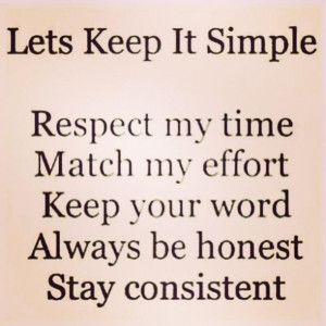 Lets keep it simple