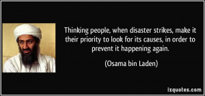 Thinking people, when disaster strikes, make it their priority to look ...