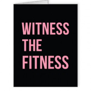 Workout Quote Witness The Fitness Black Pink Large Greeting Card