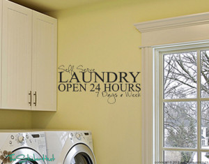 Details about Self Serve Laundry Open 24 Hours Wall Home Graphics ...