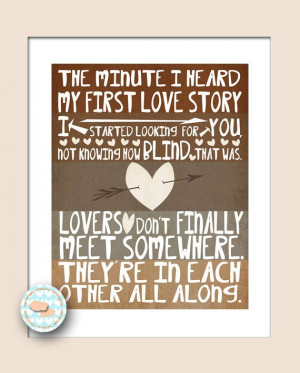 Rumi Quote My First Love Story 8x10 Art by OrangeWillowDesigns, $12.00