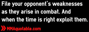 ... as they arise in combat. And when the time is right exploit them