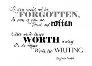 ... if Benjamin Franklin had it right when it comes to fiction writing