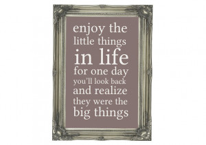 ... details for Motivational Quote Enjoy The Little Things In Life Beige