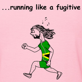 Design ~ Funny Running T-shirt - Rastaman Running (Women's)