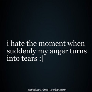Hate The Moment When My Anger Turns Into Tears