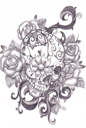 day of the dead skull tattoo designs