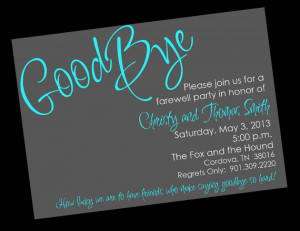 Farewell / Bon Voyage / Going Away Invitations Printable Digital File