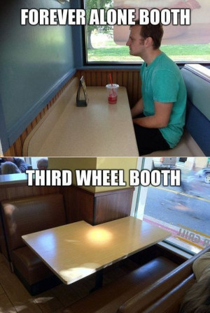 Forever alone booth, third wheel booth