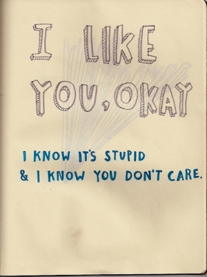 Like You, Okay. I Know It’s Stupid And I Know You Don’t Care.