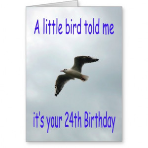 Happy 24th Birthday Flying Seagull bird Greeting Card