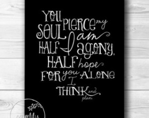 Jane Austen Quote Persuasion Captain Wentworth Typography Art Print