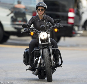 Easy rider: Jodie Marsh hit the road on her motorcycle as she filmed a ...
