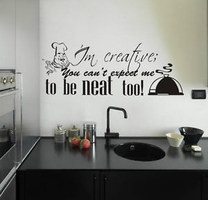 Messy Kitchen Dining Room Quote Funny Wall Art Mural