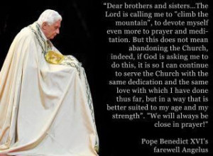 Snippet Quote From Pope Emeritus Benedict's Farewell Angelus