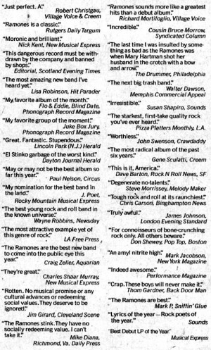 Critically Divisive Musicians: Exhibit A (Ramones)