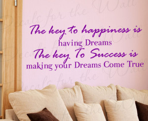 Wall Sticker Decal Quote Vinyl Art Lettering The Key to Being Happy ...
