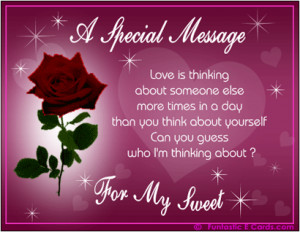 ... . Twinkling red rose card with Love is msg & beautiful sentiment