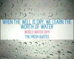 WORLD WATER DAY QUOTES - Benjamin Franklin — 'When the well is dry ...