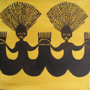 Two African Women Painting
