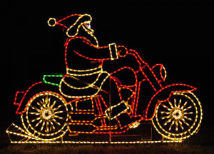 Santa on Motorcycle Lights