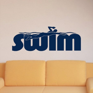 Swim Wall Decal Words Quote Removable Swimming Wall Lettering Sticker ...
