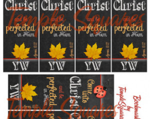Printable Bookmarks LDS YW Young Women 2014 Theme Come Unto Christ Six ...