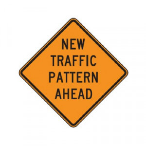 W23-2 New Traffic Pattern Ahead Sign
