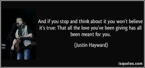 More Justin Hayward Quotes