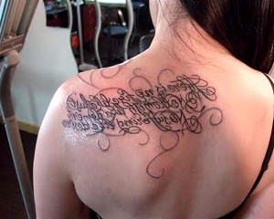 ... ? Then this tattoo has a design of random linings with a quote