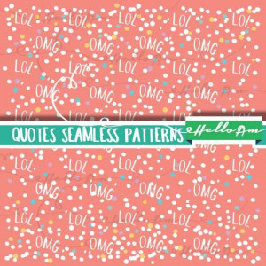 ... Digital paper quote flower polka dots seamless patterns by HelloAm