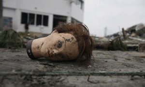mannequin head lies in the tsunami debris in near Fukushima Nuke ...