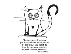 ... Mark Twain Quote Cat Card - Literature - Education - Back To School
