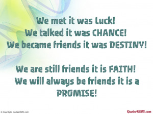 We will always be friends it is a PROMISE...