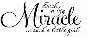 free shopping!Wall Sticker Decal Quote Vinyl Miracle Little Girl Wall ...