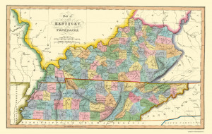 Kentucky and Tennessee Maps with Counties