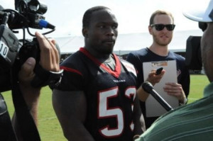 Joe Mays made hid debut as a Houston Texan on his first day of