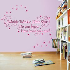 ... Twinkle Little Star Nursery Wall Sticker Decal Quote Baby Child Decor