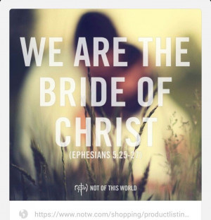 ! The Church, Christians, are referred to as the Bride of Christ ...