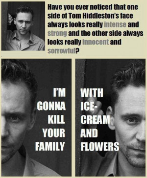 Have you ever noticed one side of Tom Hiddleston’s face always looks ...