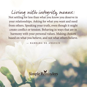 Living with integrity by Barbara De Angelis