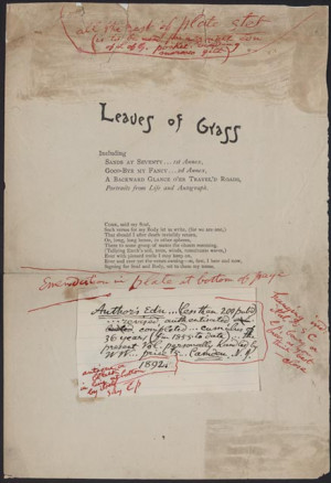 Title page of Leaves of Grass (