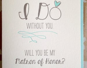 Will you be my Matron of Honor card - Matron of Honor card - I can't ...