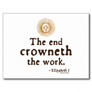 Elizabeth I Quote on Work Postcards