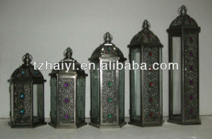 Jeweled Candle Arabic Lantern