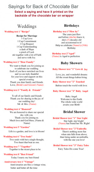 Bridal Shower Favors - Elegant Pinstripes Personalized Chocolate Bars