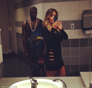 Selfie addict! Kim Kardashian posts a bathroom selfie with fiance ...
