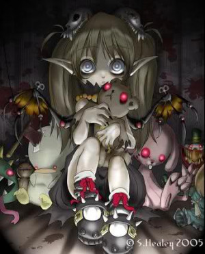 Tags: anime evil little girl demon stuffed animals